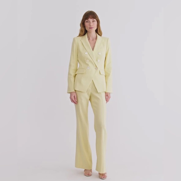 Veronica Beard miller Dickey Jacket blazer 12 nwt yellow linen blend $695 - Picture 6 of 9